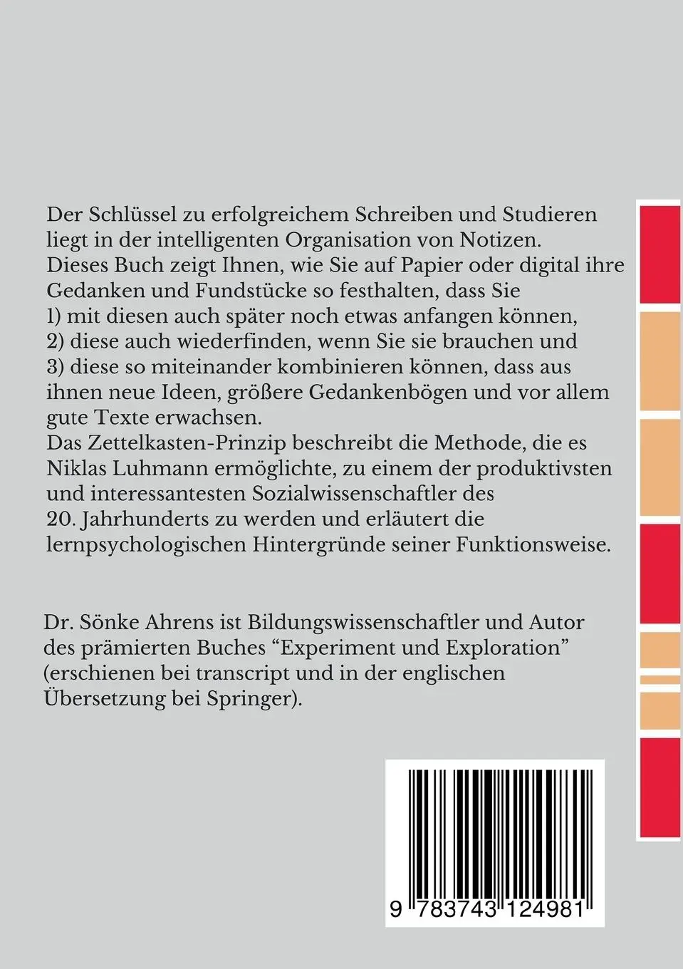 Rückseite: 9783743124981 | Das Zettelkasten-Prinzip | Sönke Ahrens | Taschenbuch | 160 S. | 2017