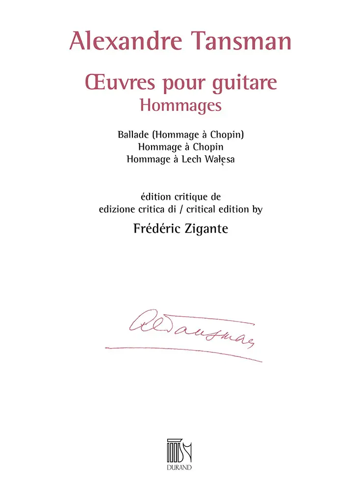 Oeuvres pour guitare | Hommage