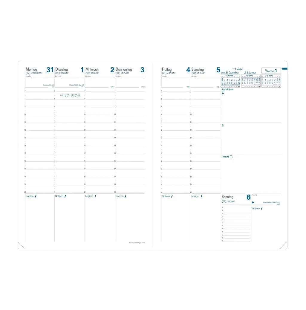 Bild: 3371010125081 | PRENOTE Einlage DE 2027 | Kalendereinlage | Quo Vadis | Kalender