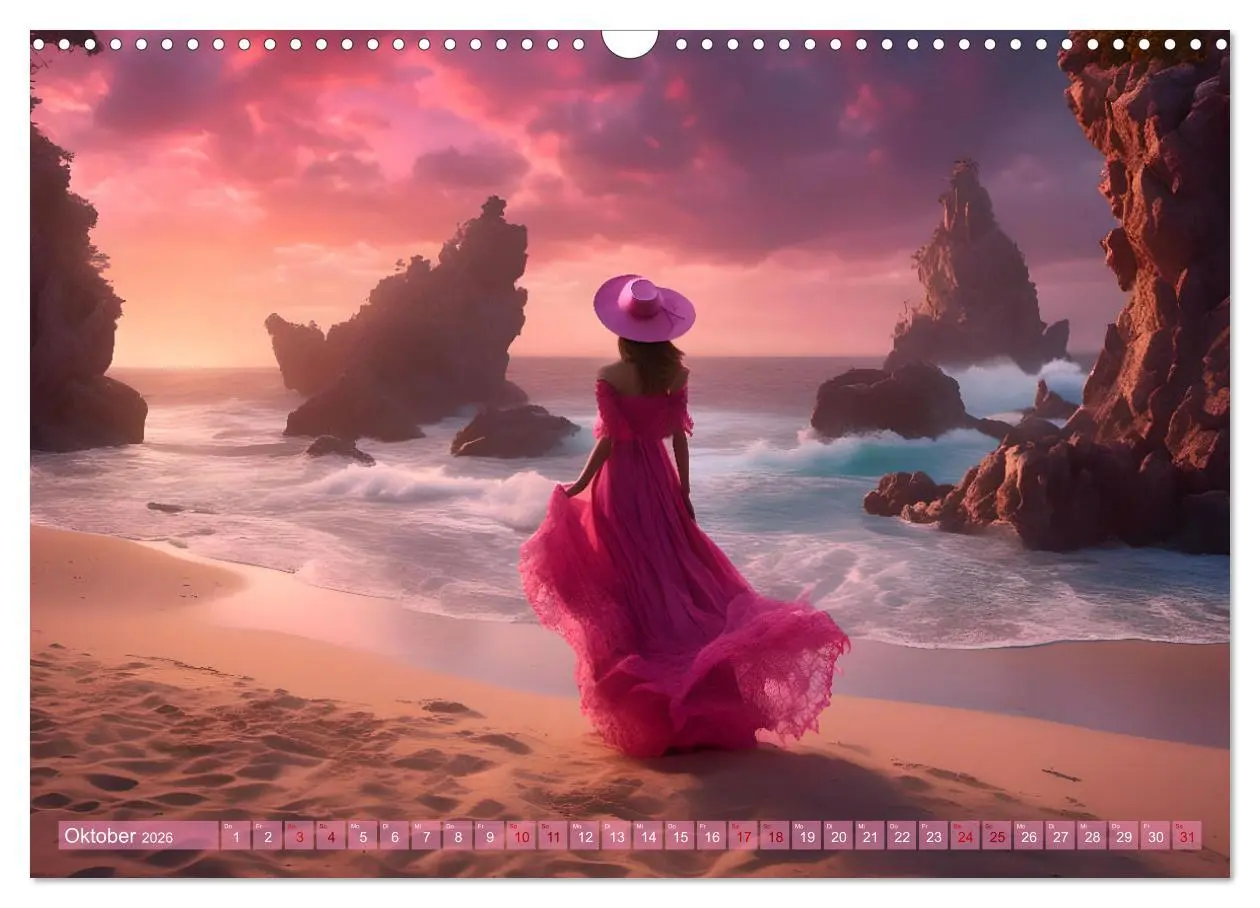 Bild: 9783457385081 | Strandzauber- Frauen in eleganten Kleidern (Wandkalender 2026 DIN...
