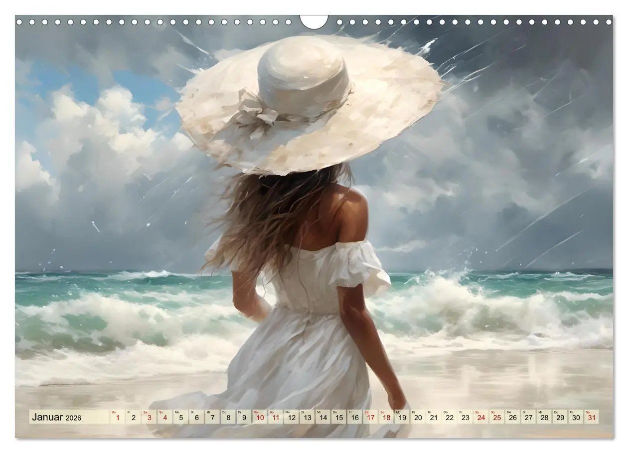 Bild: 9783457385081 | Strandzauber- Frauen in eleganten Kleidern (Wandkalender 2026 DIN...
