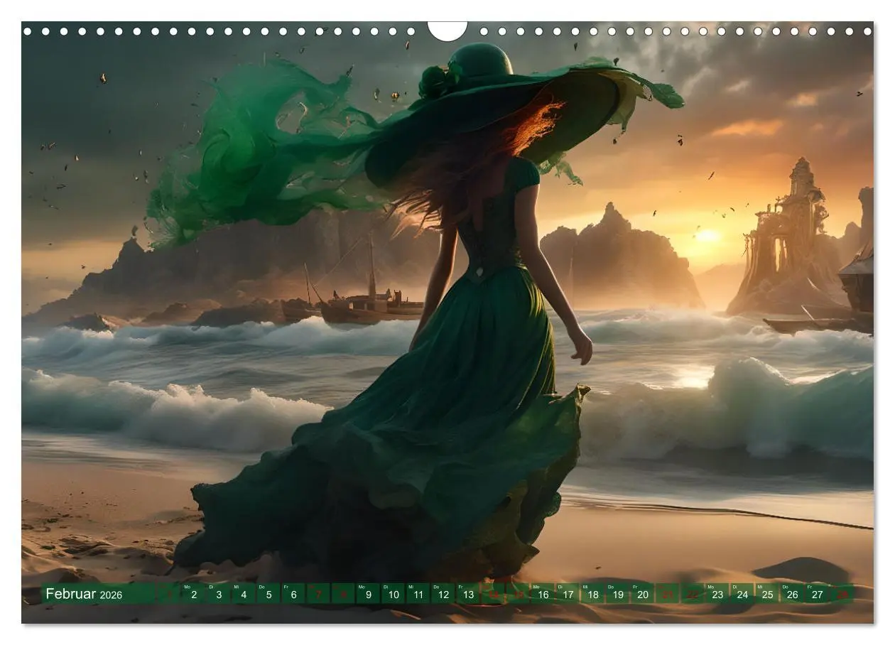 Bild: 9783457385081 | Strandzauber- Frauen in eleganten Kleidern (Wandkalender 2026 DIN...