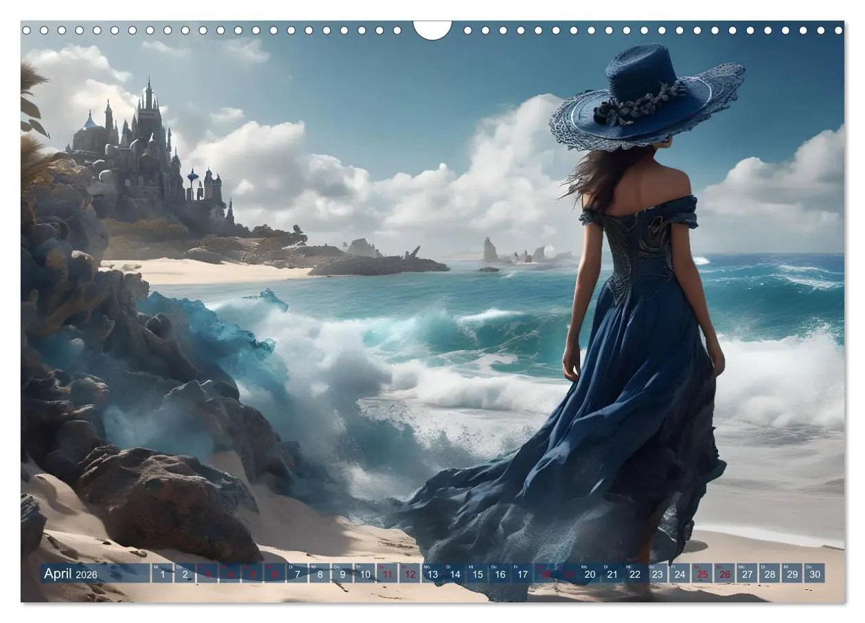 Bild: 9783457385081 | Strandzauber- Frauen in eleganten Kleidern (Wandkalender 2026 DIN...