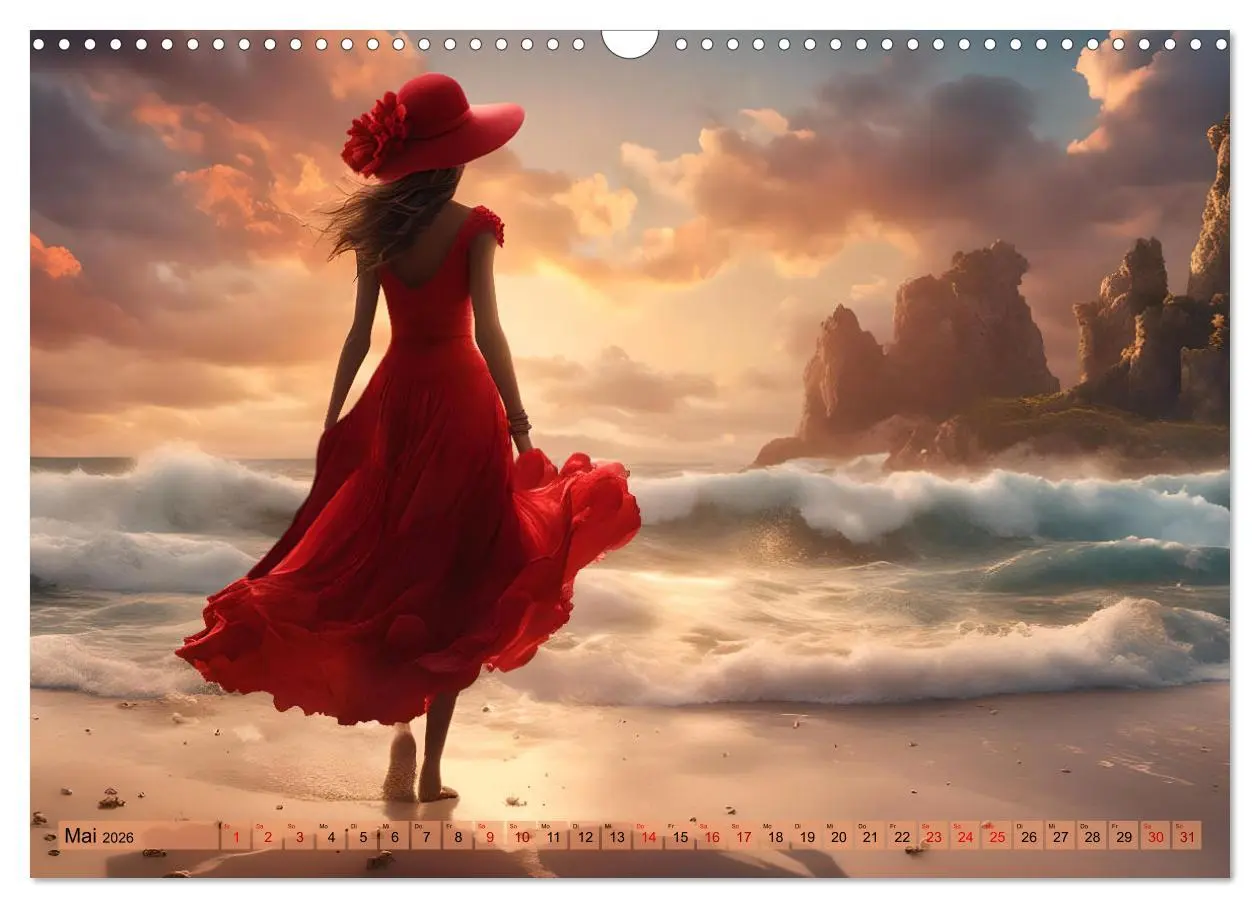 Bild: 9783457385081 | Strandzauber- Frauen in eleganten Kleidern (Wandkalender 2026 DIN...