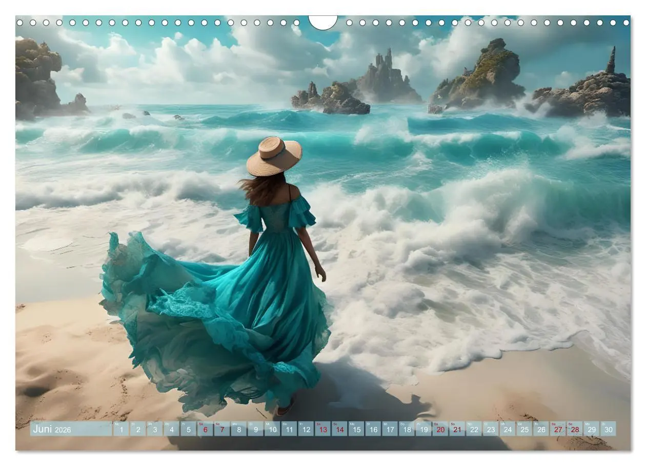 Bild: 9783457385081 | Strandzauber- Frauen in eleganten Kleidern (Wandkalender 2026 DIN...