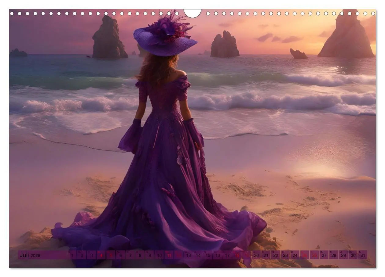 Bild: 9783457385081 | Strandzauber- Frauen in eleganten Kleidern (Wandkalender 2026 DIN...