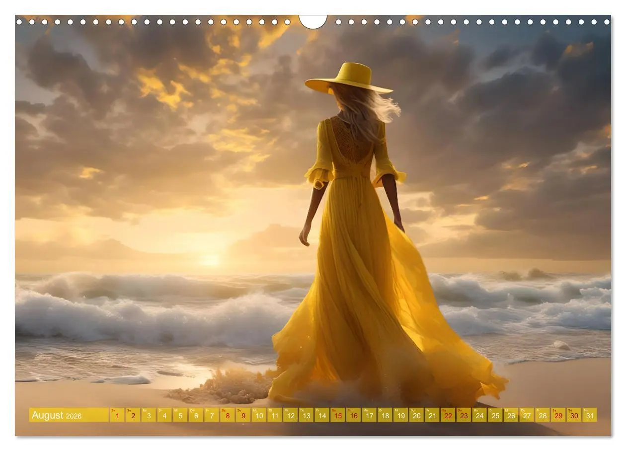 Bild: 9783457385081 | Strandzauber- Frauen in eleganten Kleidern (Wandkalender 2026 DIN...