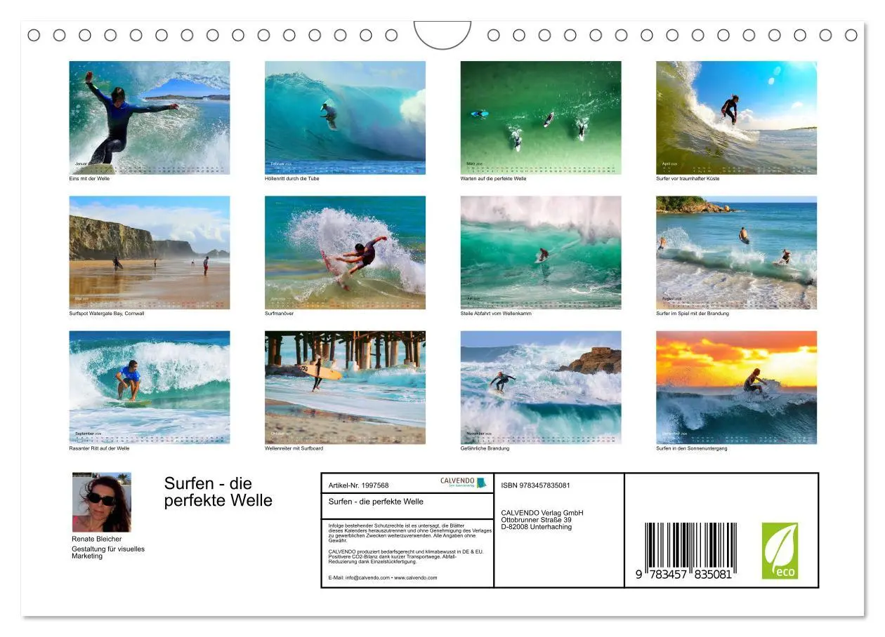 Bild: 9783457835081 | Surfen - die perfekte Welle (Wandkalender 2026 DIN A4 quer),...
