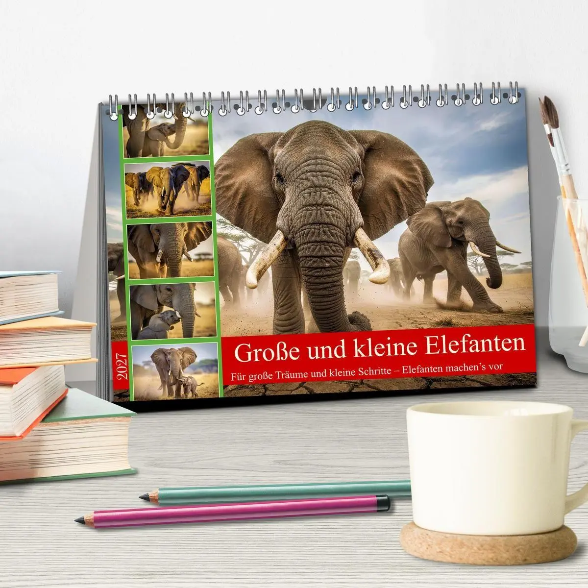 Bild: 9783516785081 | Große und kleine Elefanten (Tischkalender 2027 DIN A5 quer),...