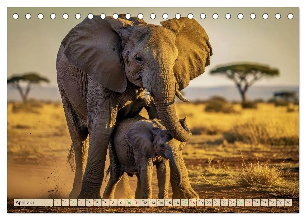 Bild: 9783516785081 | Große und kleine Elefanten (Tischkalender 2027 DIN A5 quer),...