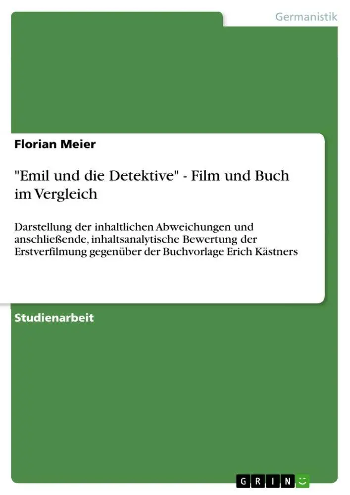 Cover: 9783640675081 | "Emil und die Detektive" - Film und Buch im Vergleich | Florian Meier