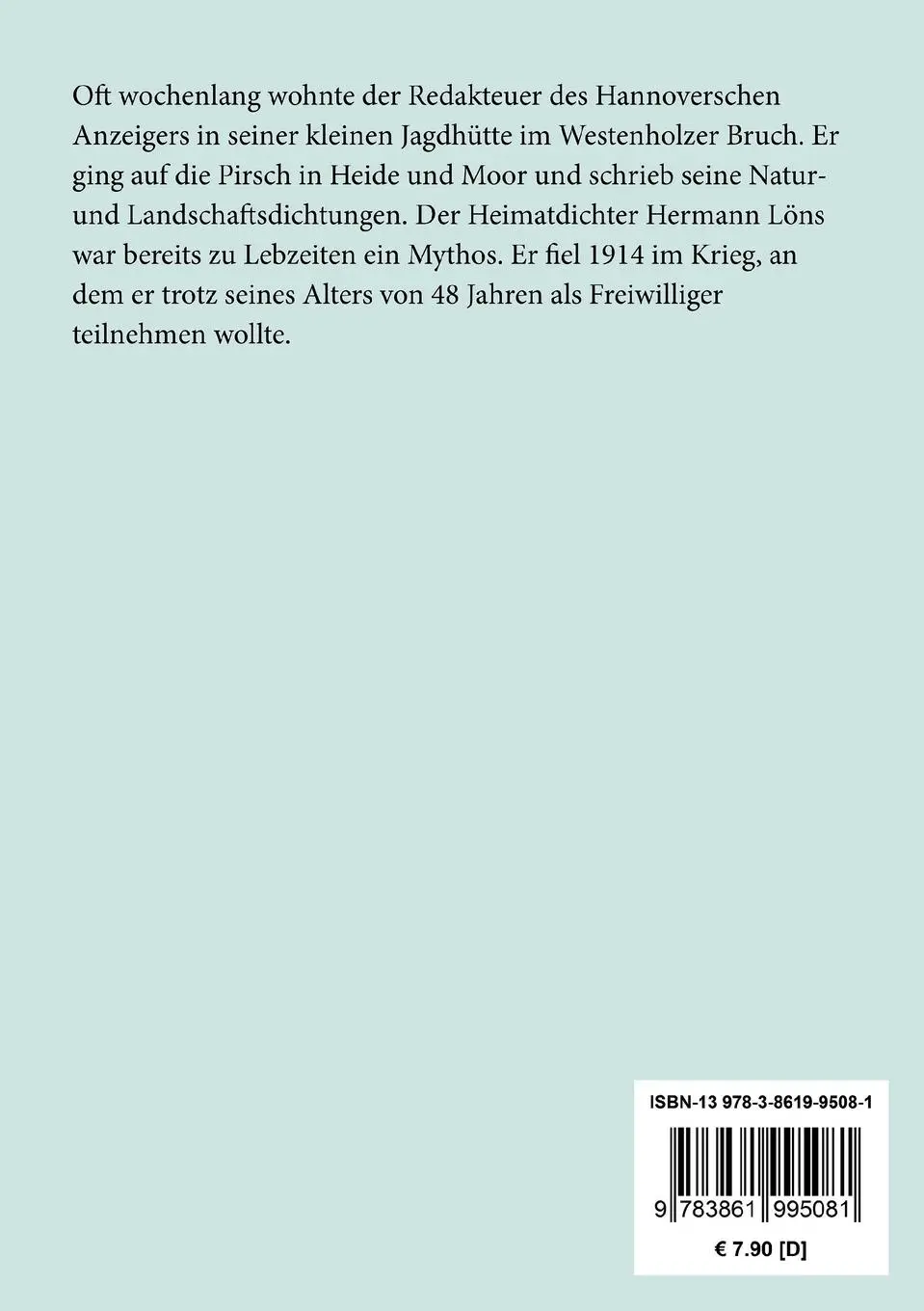 Rückseite: 9783861995081 | Das zweite Gesicht | Roman | Hermann Löns | Taschenbuch | 204 S.