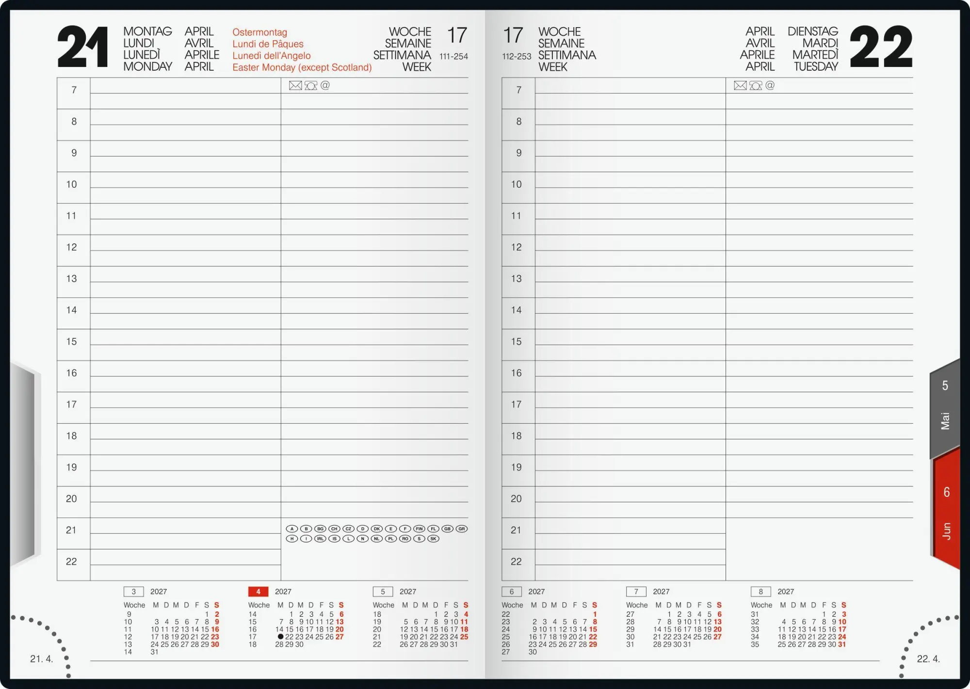Bild: 4003273795181 | rido/idé 7028903387 Buchkalender Mod. ROMA 1 2027 A5, Kunststoff,...