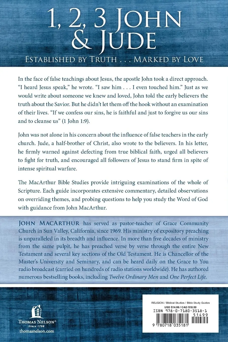 Rückseite: 9780718035181 | 1, 2, 3 John and Jude | Established in Truth ... Marked by Love | Buch