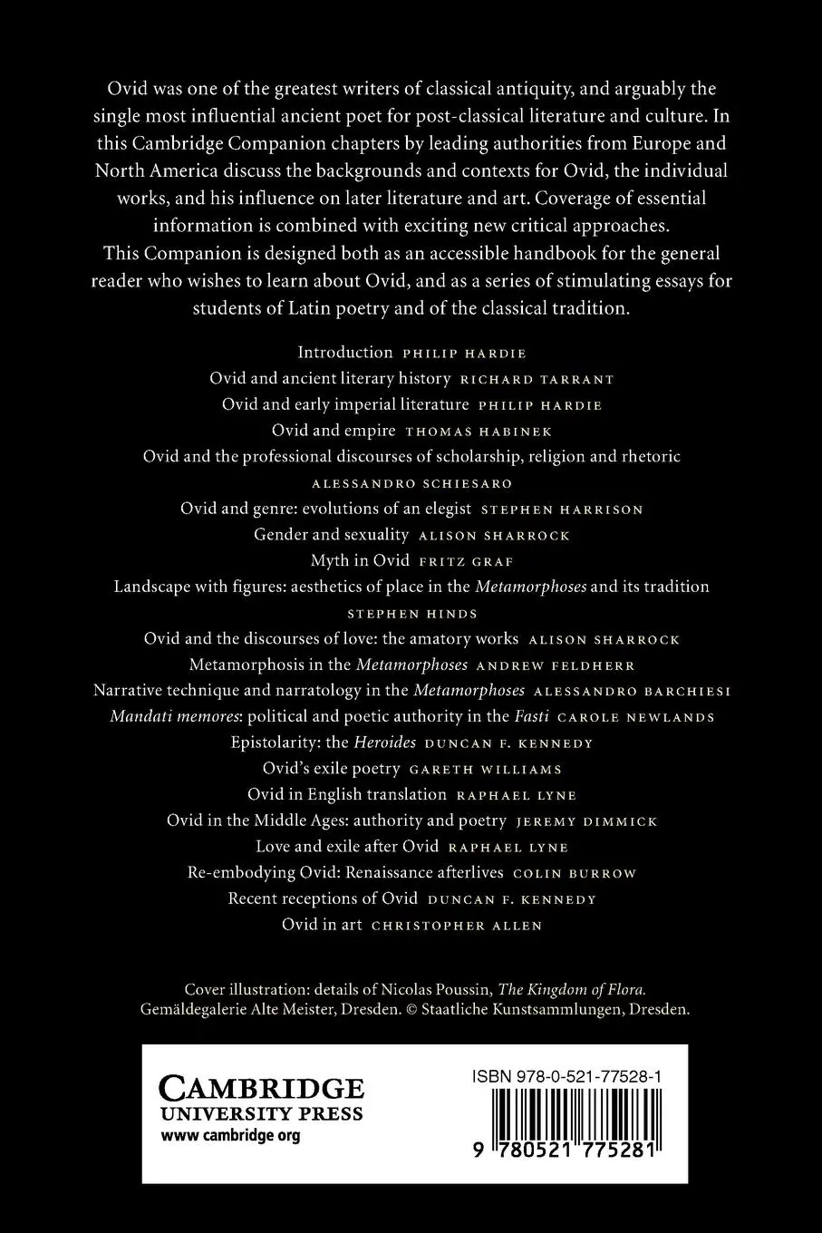 Rückseite: 9780521775281 | The Cambridge Companion to Ovid | Philip R. Hardie | Taschenbuch