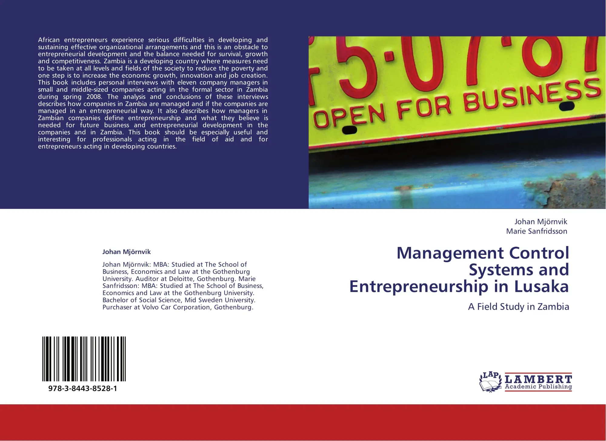 Cover: 9783844385281 | Management Control Systems and Entrepreneurship in Lusaka | Buch