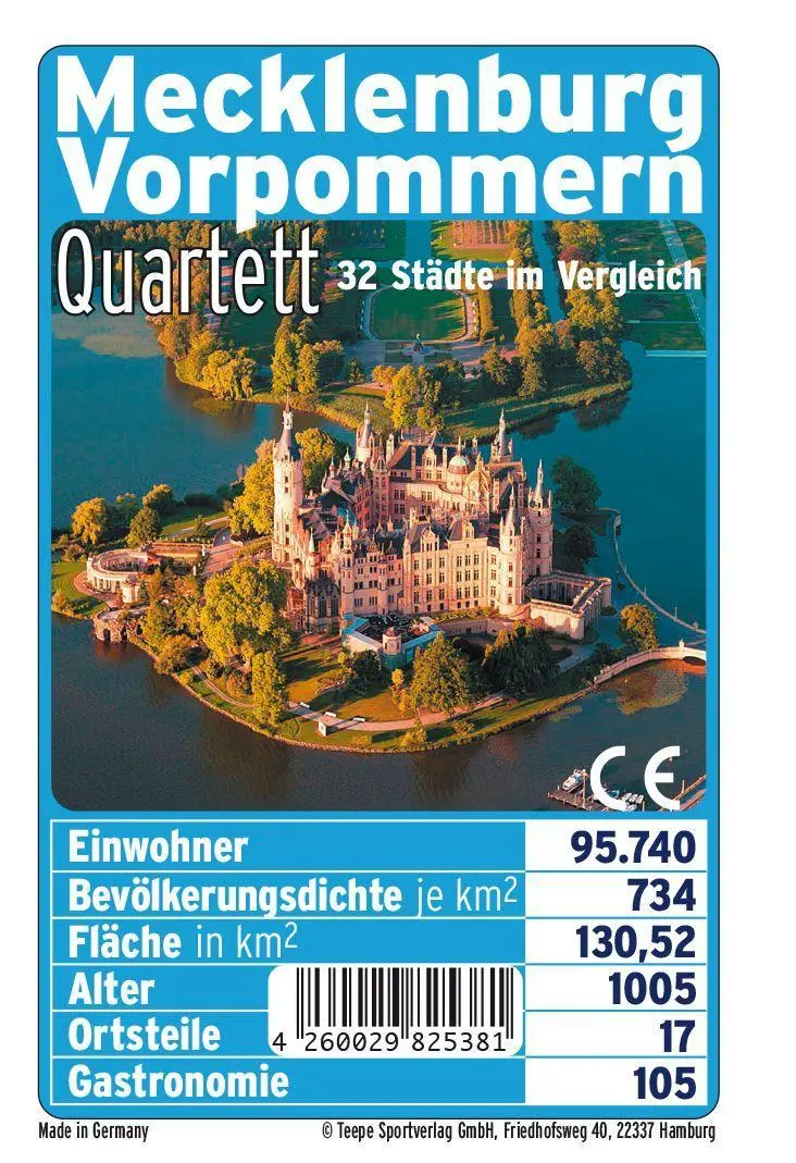 Cover: 4260029825381 | Mecklenburg Vorpommern Quartett | 30 Minuten, 2-6 Spieler | Spiel