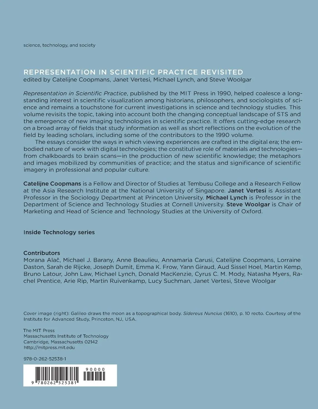 Rückseite: 9780262525381 | Representation in Scientific Practice Revisited | Coopmans (u. a.)