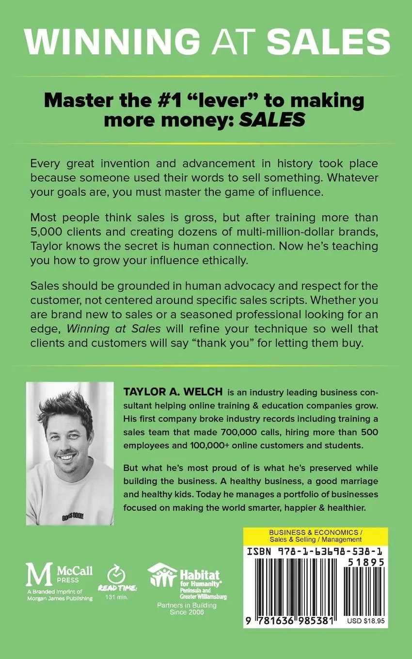 Rückseite: 9781636985381 | Winning at Sales | Taylor A. Welch | Taschenbuch | Englisch | 2025