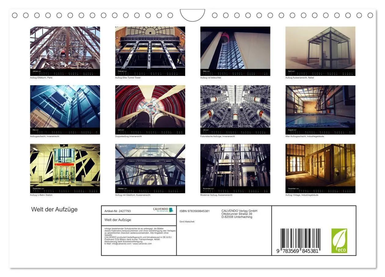 Bild: 9783569845381 | Welt der Aufzüge (Wandkalender 2027 DIN A4 quer), CALVENDO...