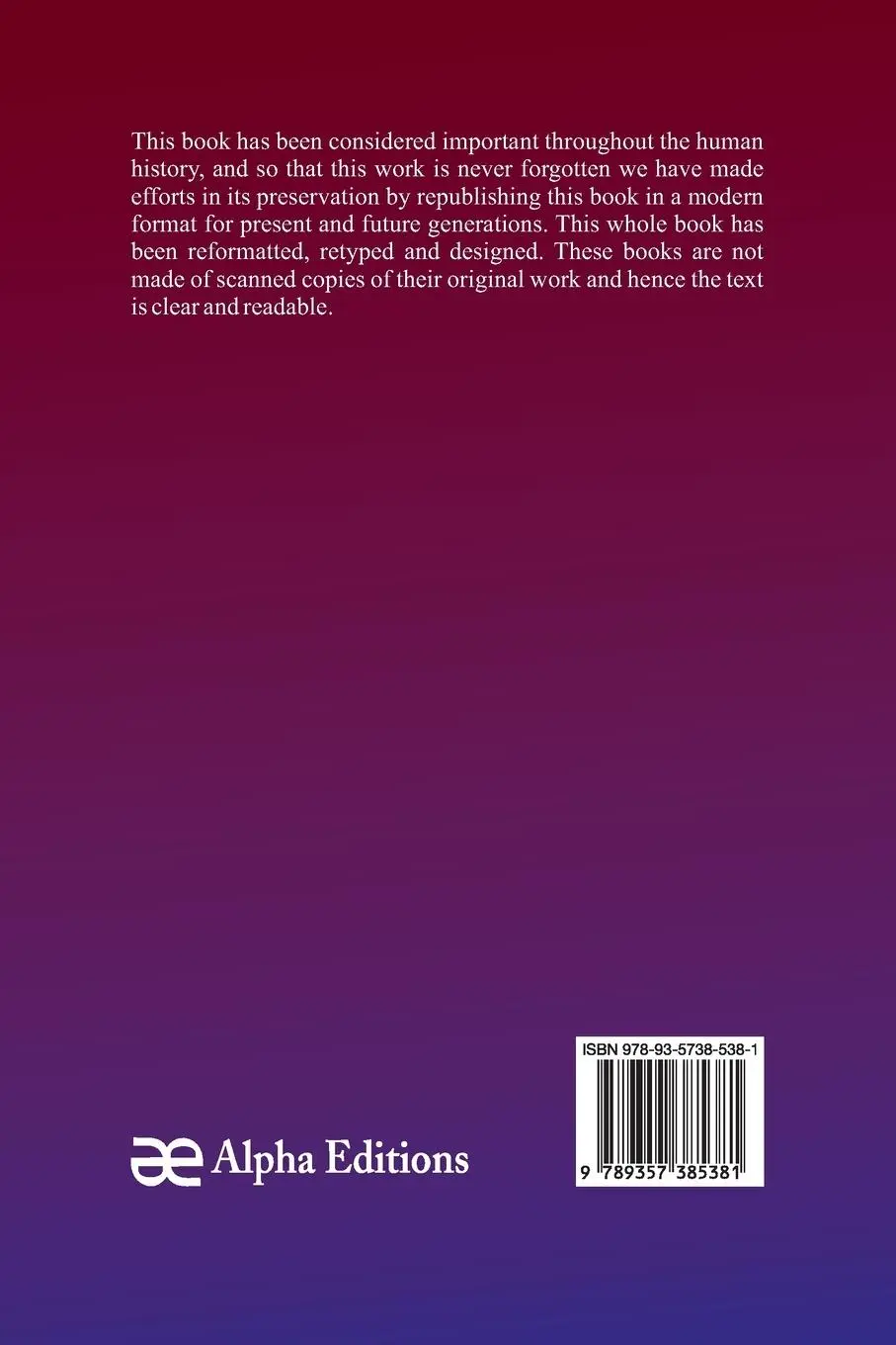 Rückseite: 9789357385381 | The Long Vacation | Charlotte M. Yonge | Taschenbuch | Englisch | 2023