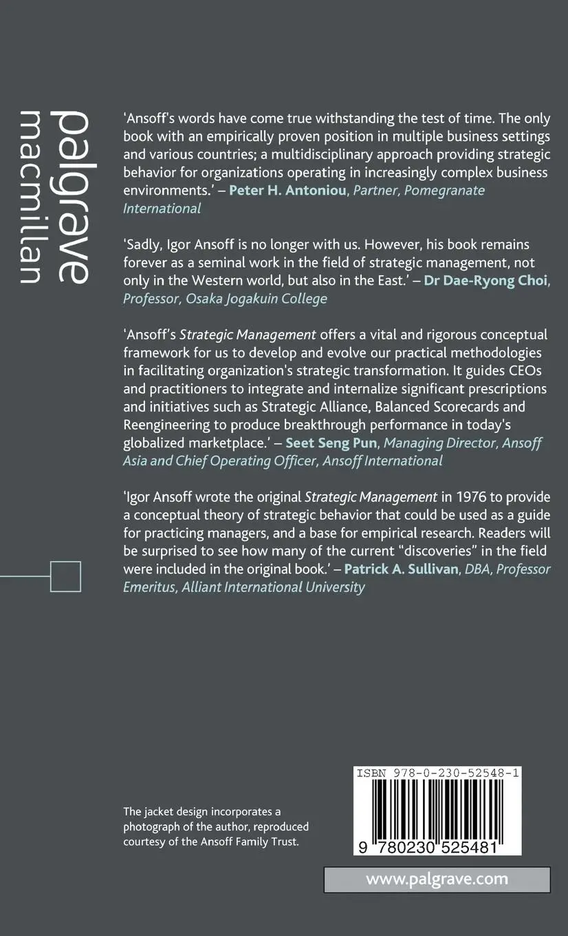 Rückseite: 9780230525481 | Strategic Management | H. Ansoff | Buch | HC runder Rücken kaschiert