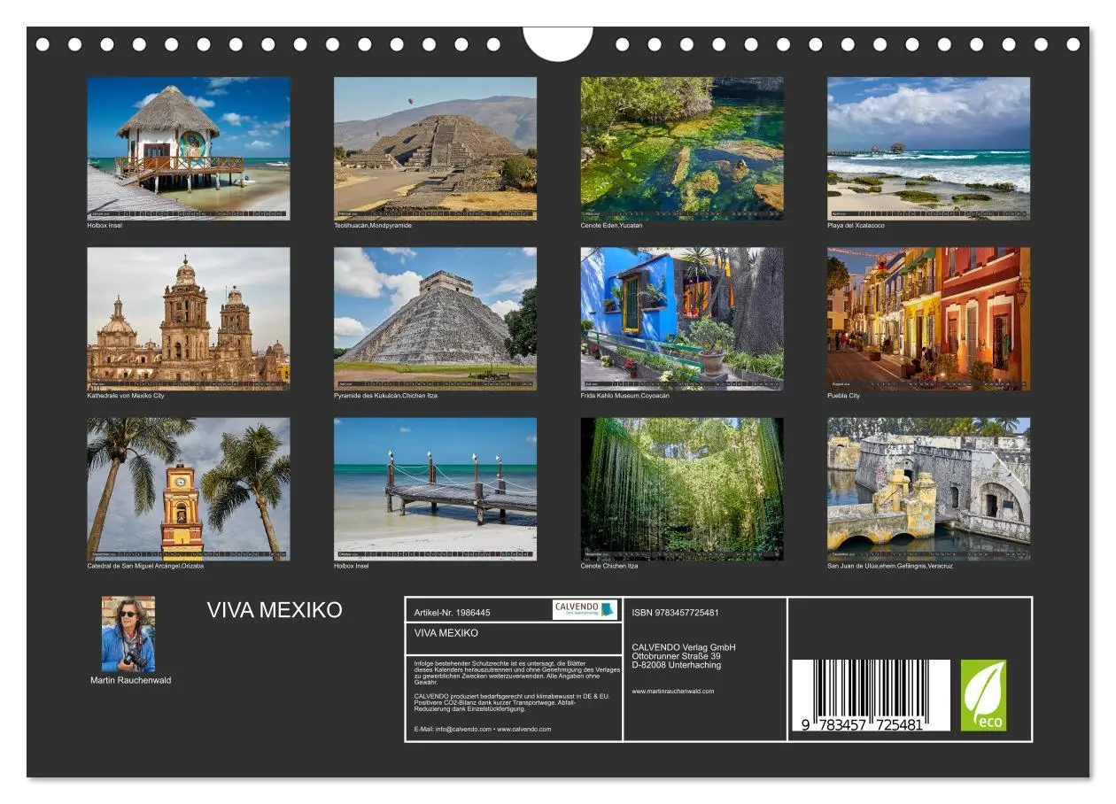 Bild: 9783457725481 | VIVA MEXIKO (Wandkalender 2026 DIN A4 quer), CALVENDO Monatskalender