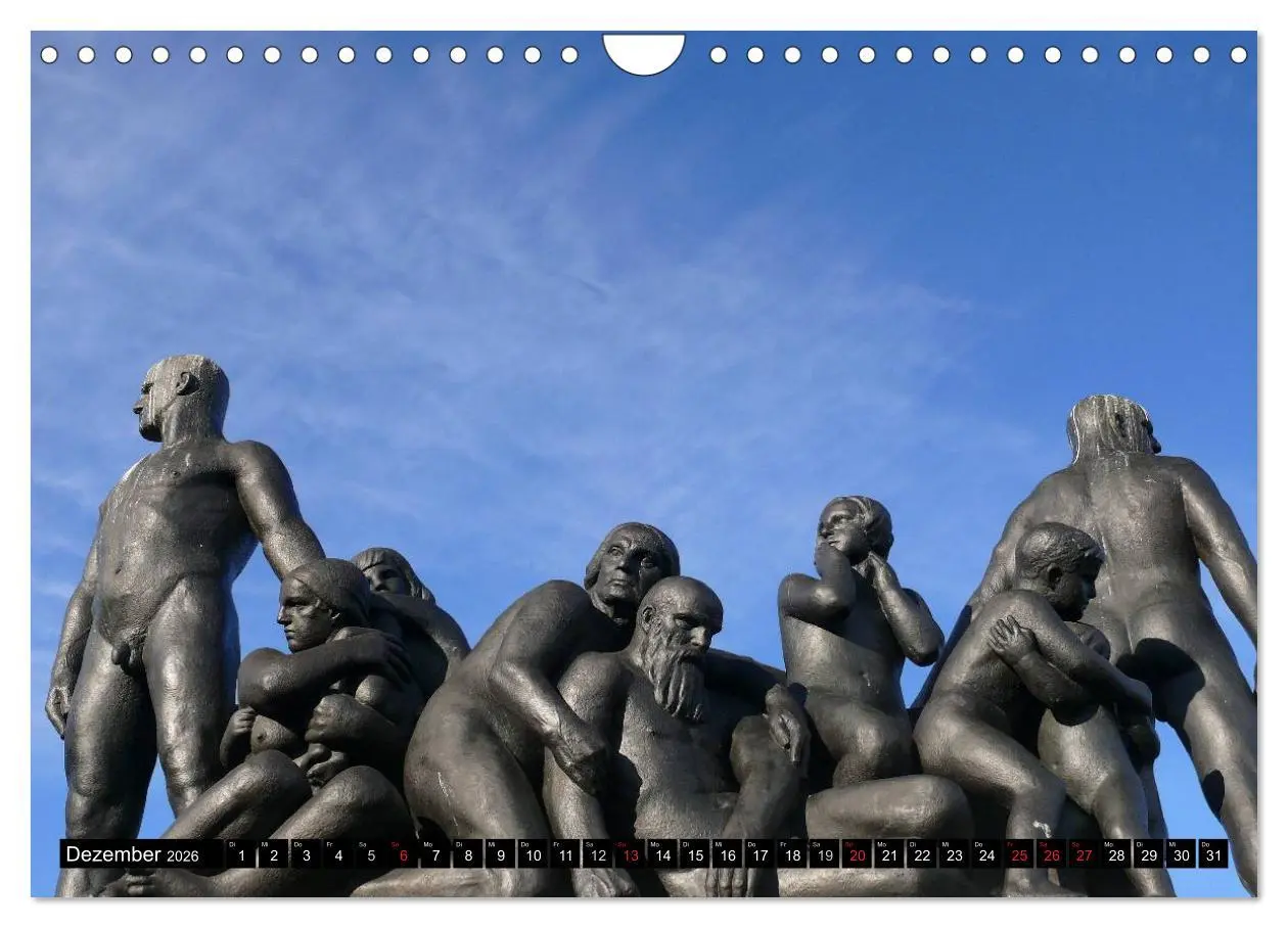 Bild: 9783516125481 | Vigeland Skulpturen Park Oslo (Wandkalender 2026 DIN A4 quer),...