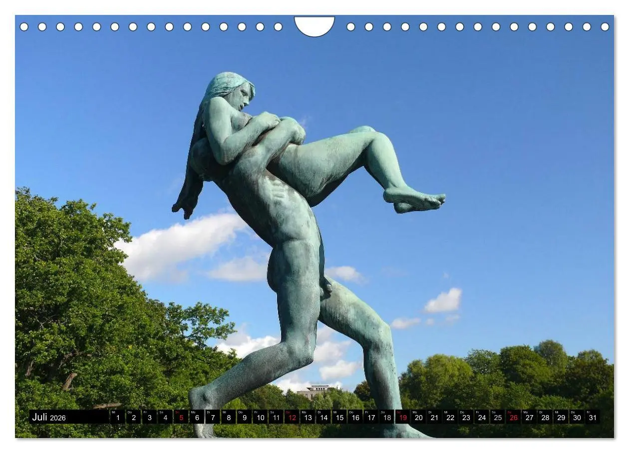Bild: 9783516125481 | Vigeland Skulpturen Park Oslo (Wandkalender 2026 DIN A4 quer),...