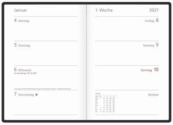 Bild: 9783819305481 | Wochentimer Colour grün 2027 | Korsch Verlag | Buch | Spiralbindung