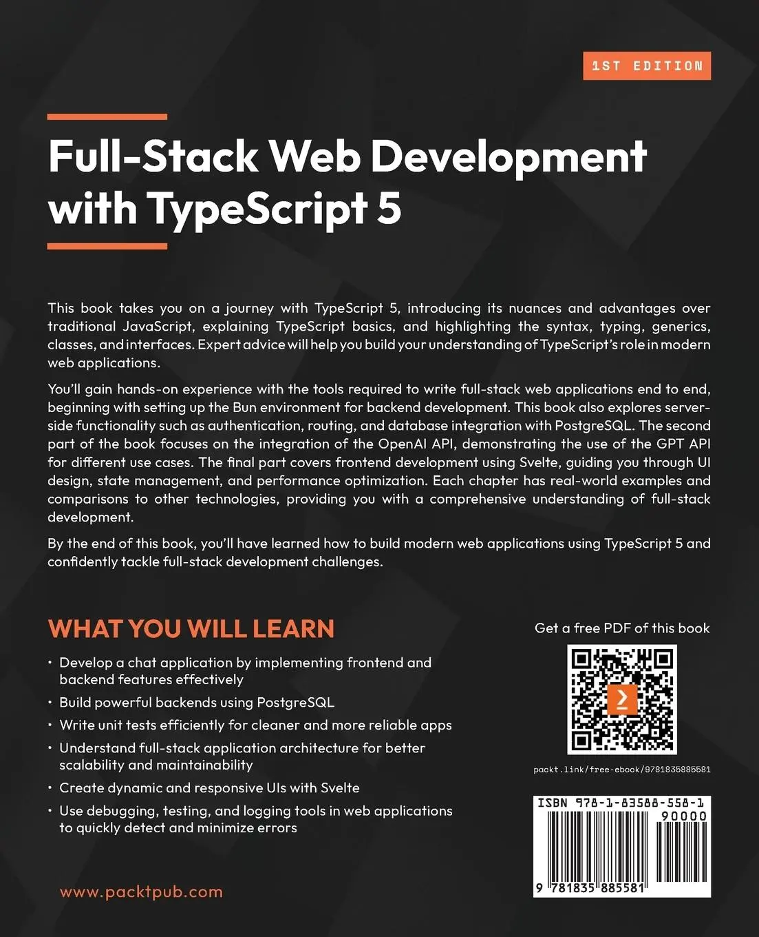 Rückseite: 9781835885581 | Full-Stack Web Development with TypeScript 5 | Mykyta Chernenko | Buch