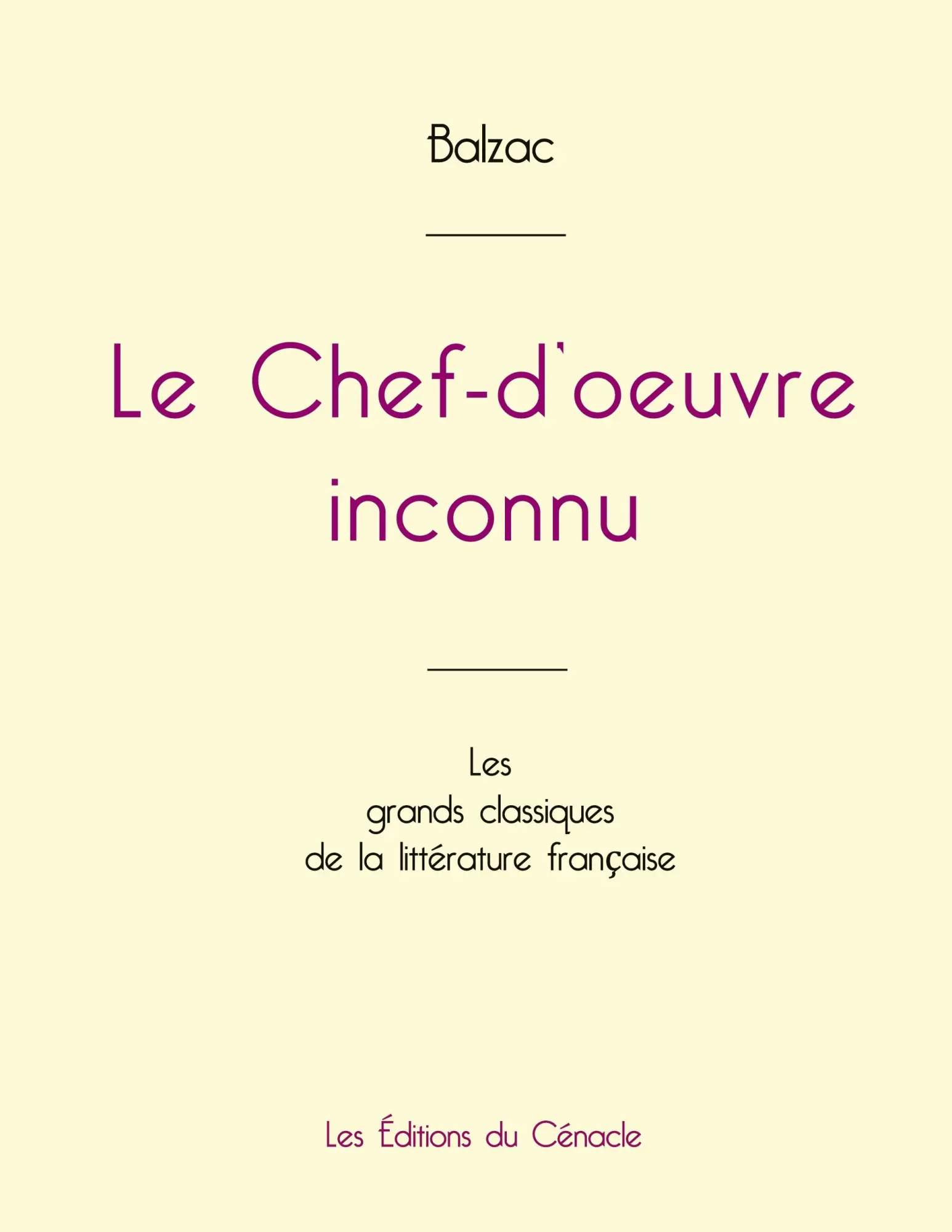 Cover: 9782759315581 | Le Chef-d'oeuvre inconnu de Balzac (édition grand format) | Balzac