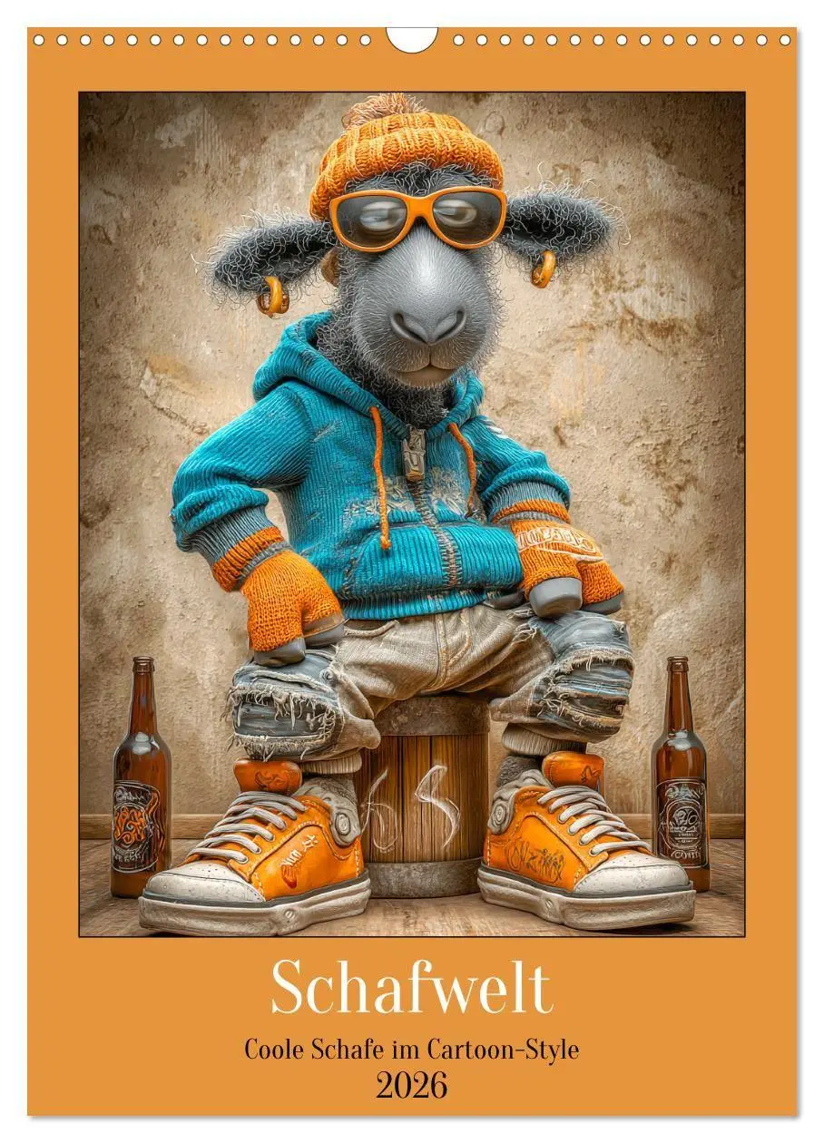 Cover: 9783516735581 | Schafwelt. Coole Schafe im Cartoon-Style (Wandkalender 2026 DIN A3...