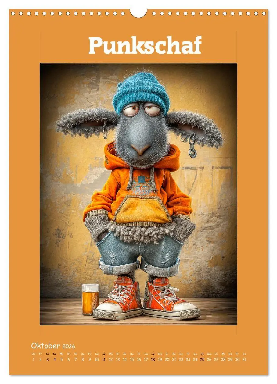 Bild: 9783516735581 | Schafwelt. Coole Schafe im Cartoon-Style (Wandkalender 2026 DIN A3...