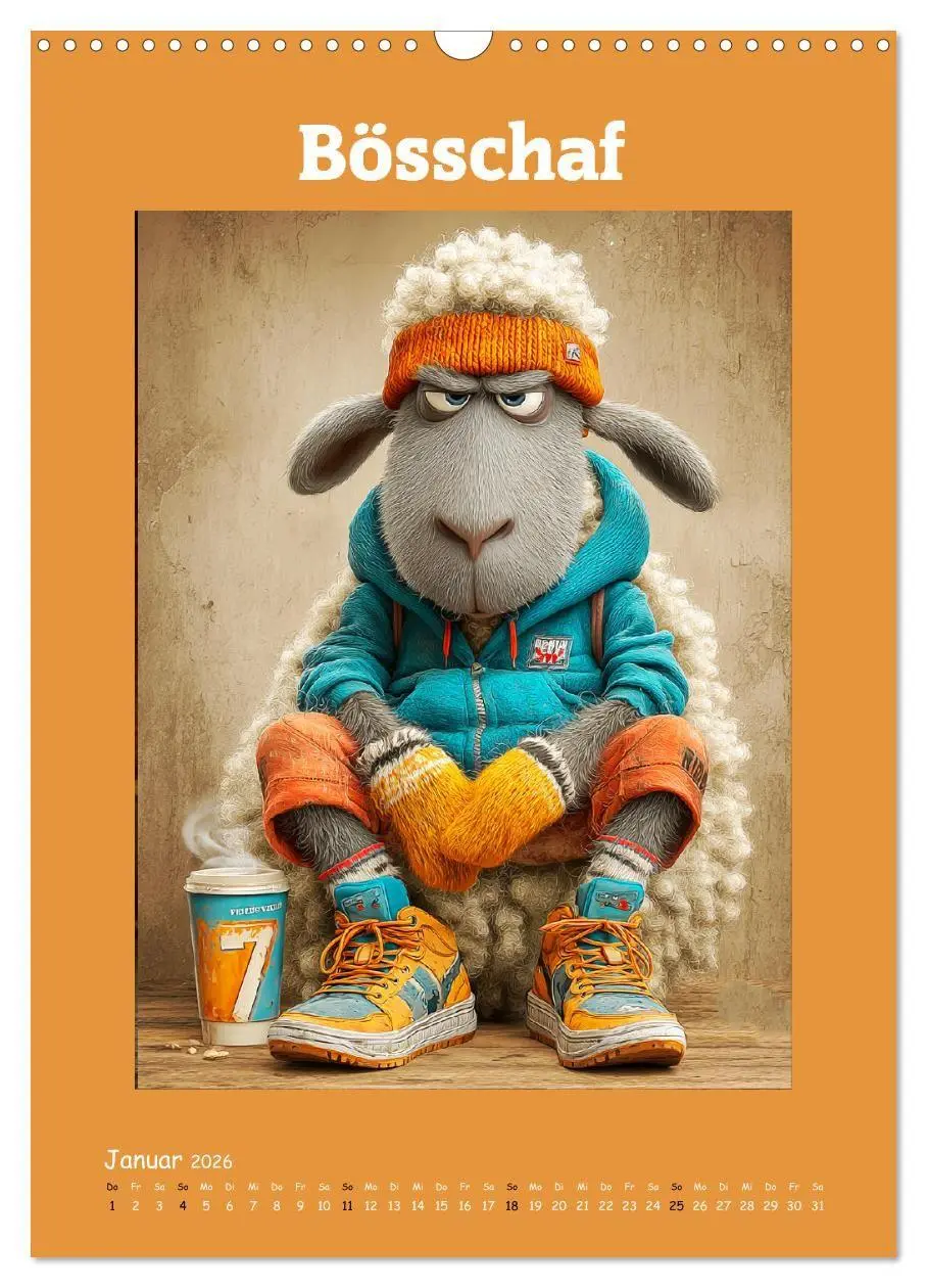 Bild: 9783516735581 | Schafwelt. Coole Schafe im Cartoon-Style (Wandkalender 2026 DIN A3...