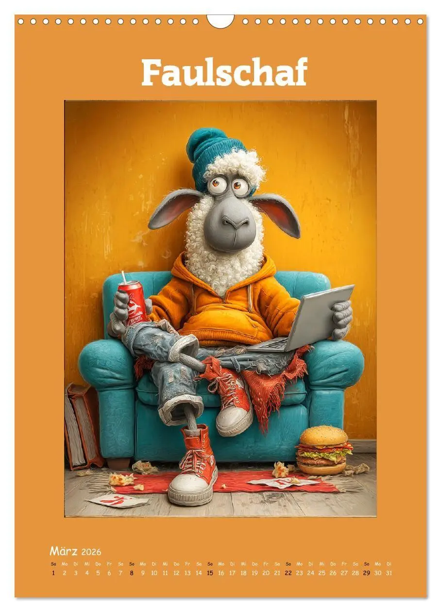 Bild: 9783516735581 | Schafwelt. Coole Schafe im Cartoon-Style (Wandkalender 2026 DIN A3...
