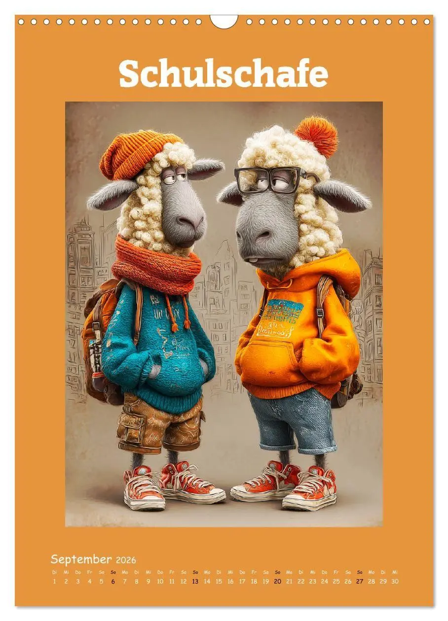 Bild: 9783516735581 | Schafwelt. Coole Schafe im Cartoon-Style (Wandkalender 2026 DIN A3...