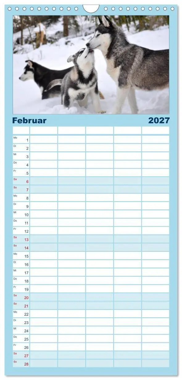 Bild: 9783594335581 | Familienplaner 2027 - Husky-Kalender mit 5 Spalten (Wandkalender,...