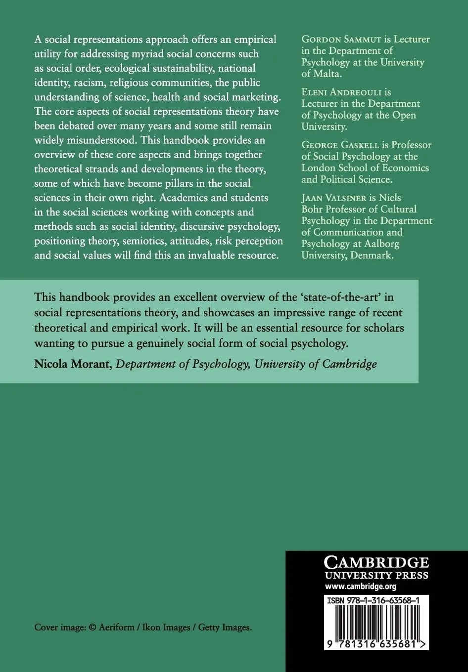 Rückseite: 9781316635681 | The Cambridge Handbook of Social Representations | Sammut (u. a.)