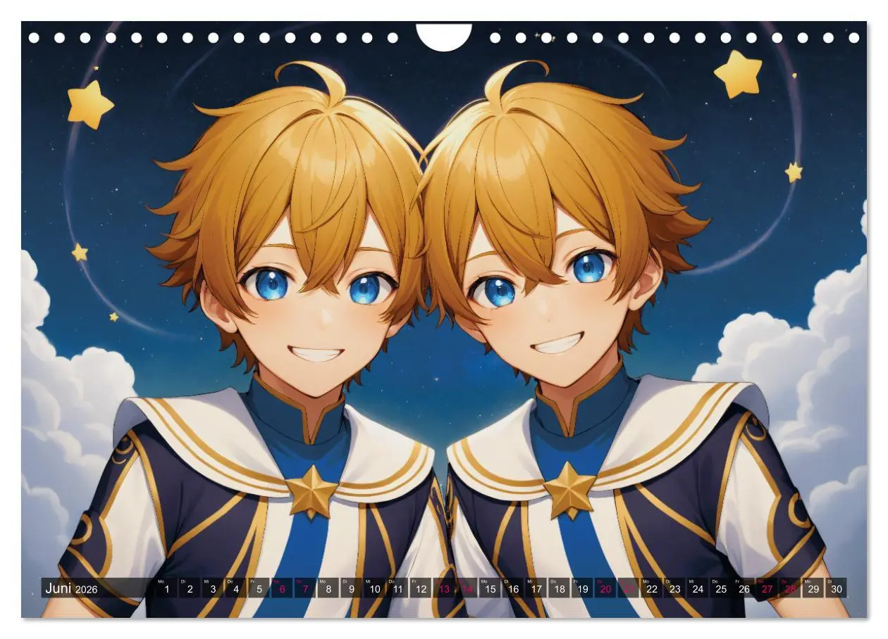 Bild: 9783457325681 | Manga Kalender Sternzeichen (Wandkalender 2026 DIN A4 quer),...