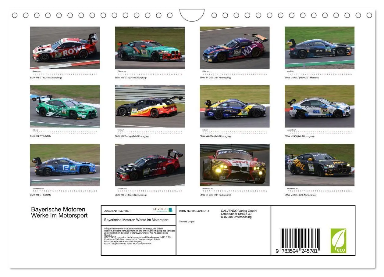 Bild: 9783594245781 | Bayerische Motoren Werke im Motorsport (Wandkalender 2027 DIN A4...