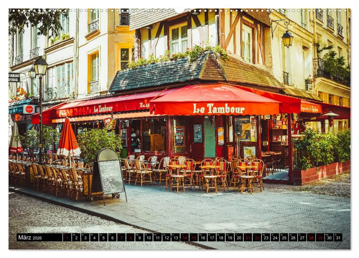 Bild: 9783457855881 | Paris Bistros (Wandkalender 2026 DIN A2 quer), CALVENDO Monatskalender