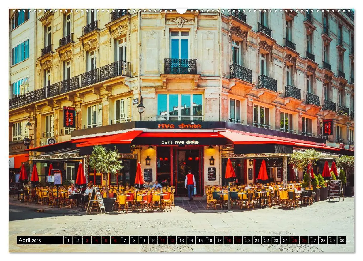 Bild: 9783457855881 | Paris Bistros (Wandkalender 2026 DIN A2 quer), CALVENDO Monatskalender
