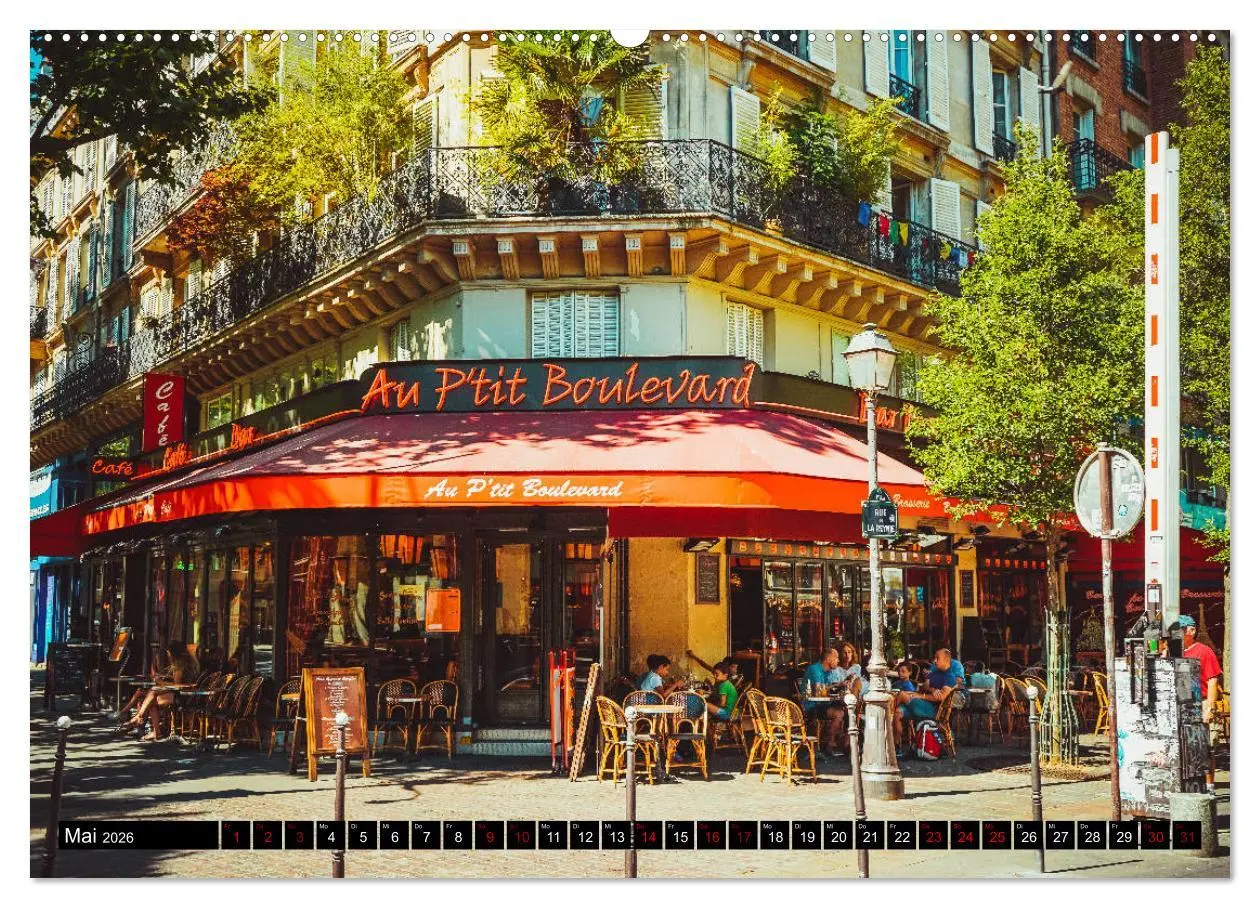 Bild: 9783457855881 | Paris Bistros (Wandkalender 2026 DIN A2 quer), CALVENDO Monatskalender