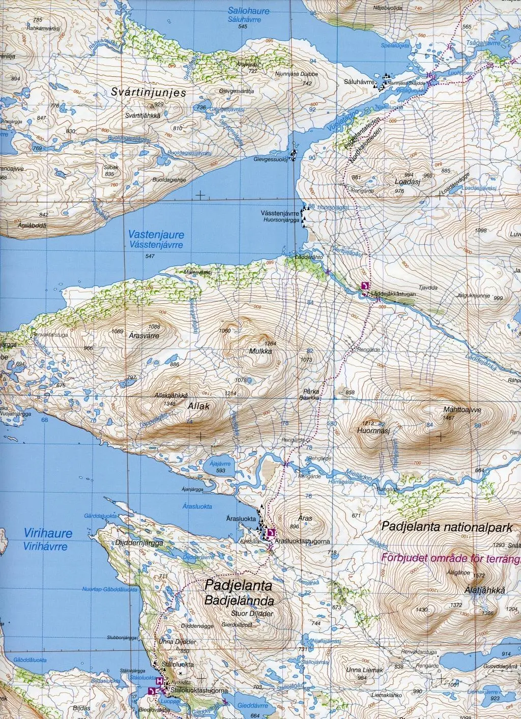 Bild: 9789158895881 | Fjällkartan 1 : 100 000 BD10 Sareks Nationalpark Bergwanderkarte