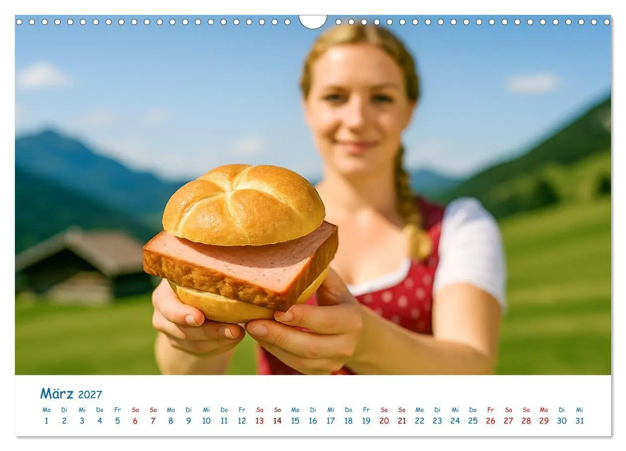Bild: 9783516865981 | Leberkäse-Kalender - Die Leberkässemmel aus Bayern (Wandkalender...