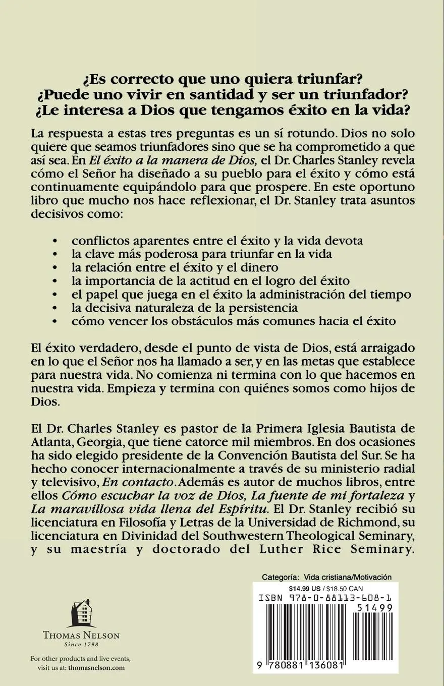 Rückseite: 9780881136081 | El Exito a la Manera de Dios = Success God's Way | Charles F. Stanley