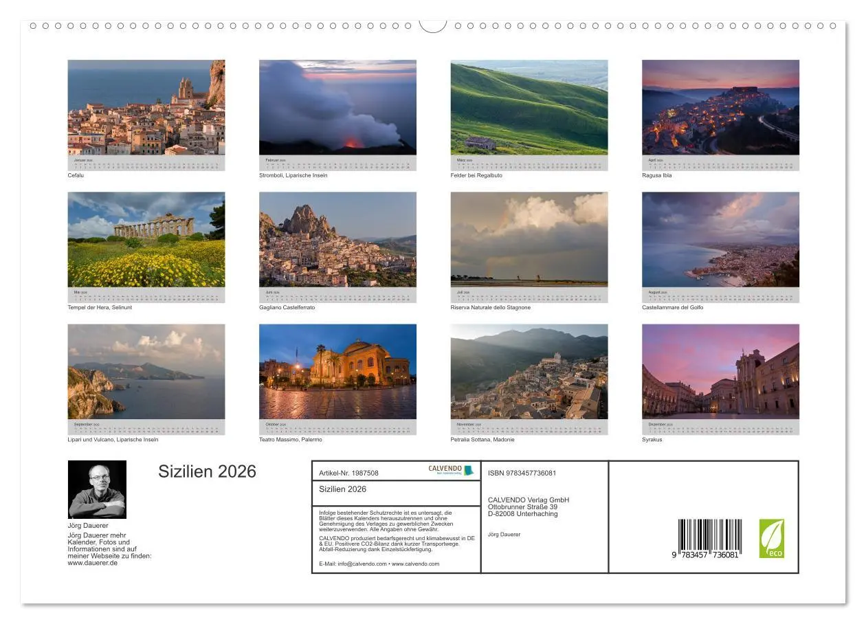 Bild: 9783457736081 | Sizilien 2026 (hochwertiger Premium Wandkalender 2026 DIN A2 quer),...