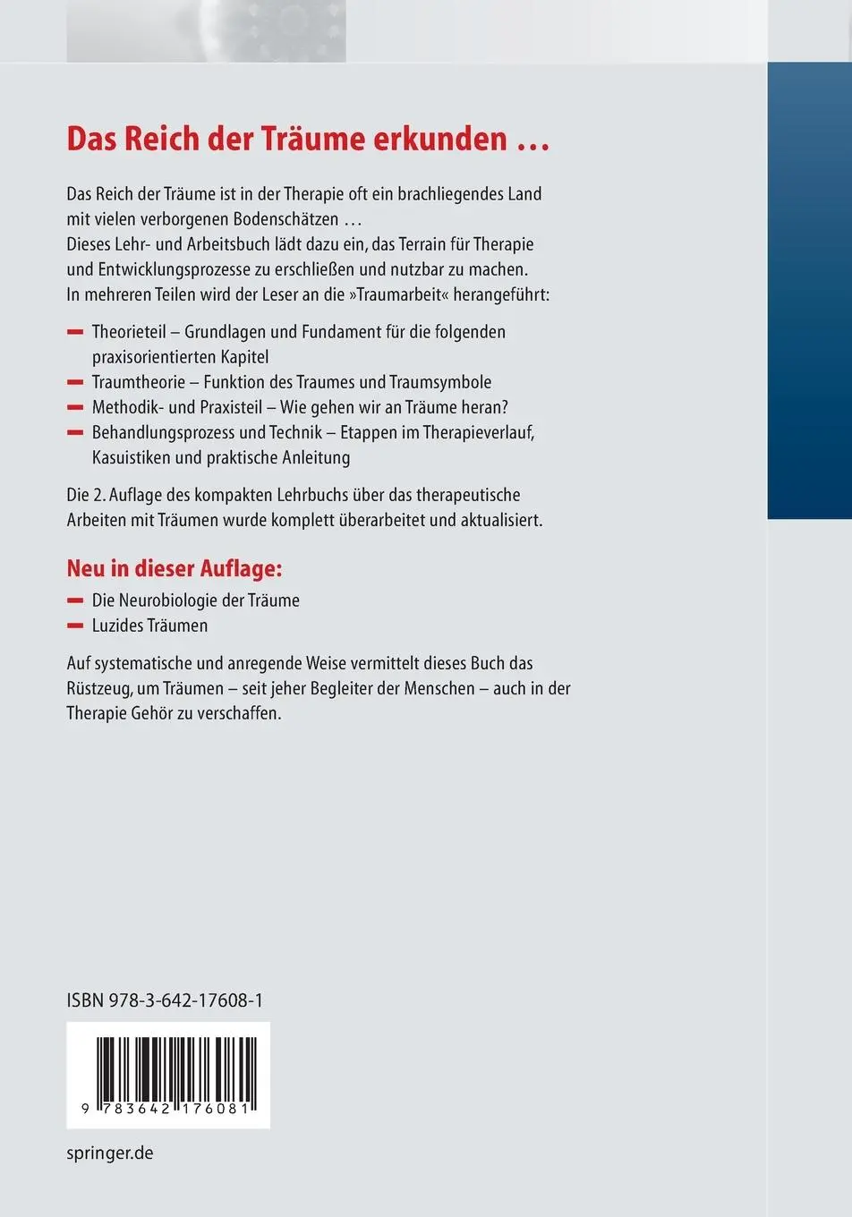 Rückseite: 9783642176081 | Therapeutisches Arbeiten mit Träumen | Klaus-Uwe Adam | Taschenbuch