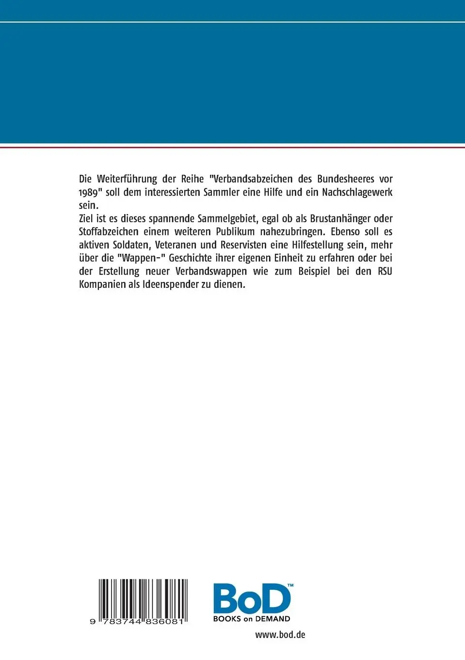 Rückseite: 9783744836081 | Verbandsabzeichen des Bundesheeres vor 1989 | Georg Reisinger | Buch